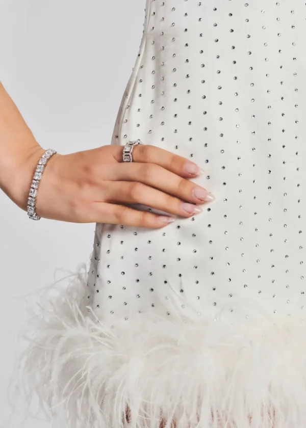 Bachelorette Party*Retrofete Susana Feather Dress White