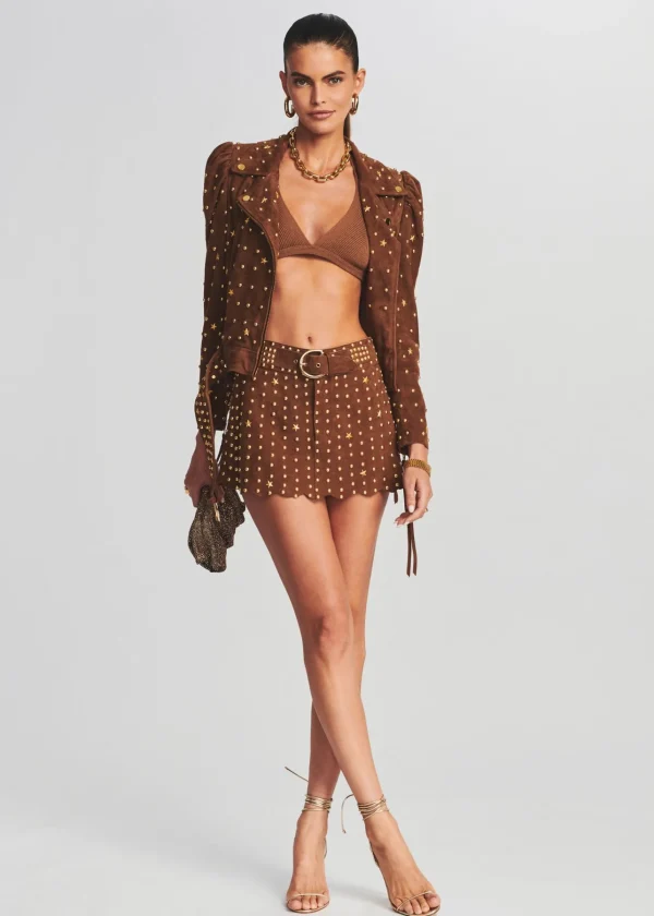 Jackets*Retrofete Tai Suede Studded Jacket Cognac