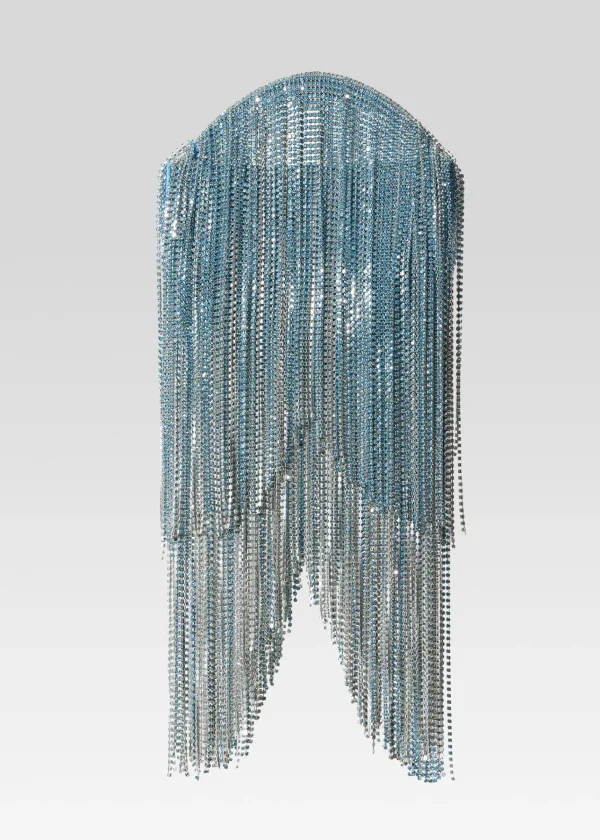 Guest Of*Retrofete Talia Small Crystal Logo Bag Aqua Blue