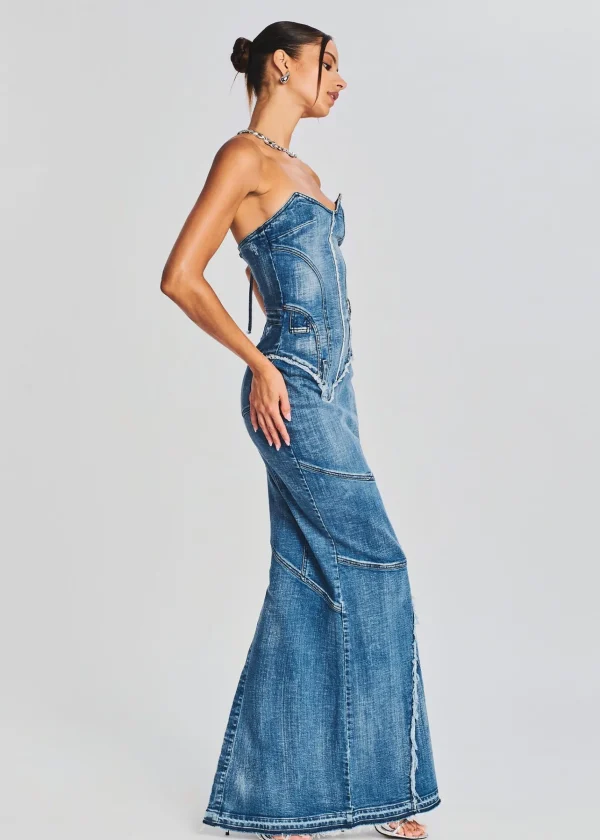 RETROFÊTE*Retrofete Tamara Denim Dress Sea