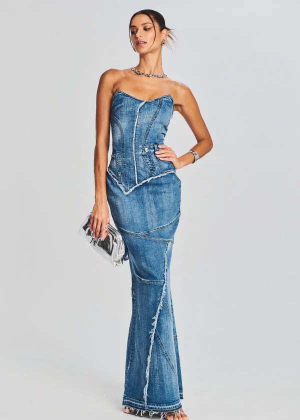 RETROFÊTE*Retrofete Tamara Denim Dress Sea
