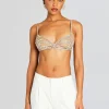 Subtle Shimmer*Retrofete Tansy Embellished Bra Tannin/Silver