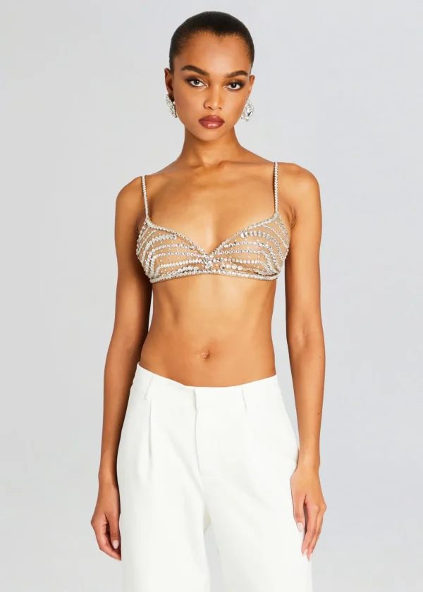Night Out*Retrofete Tansy Embellished Bra Tannin/Silver