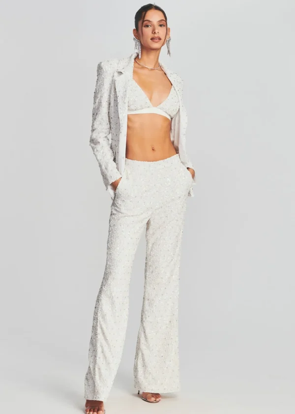 Sequin Styles*Retrofete Taurus Sequin Jacket Stone White