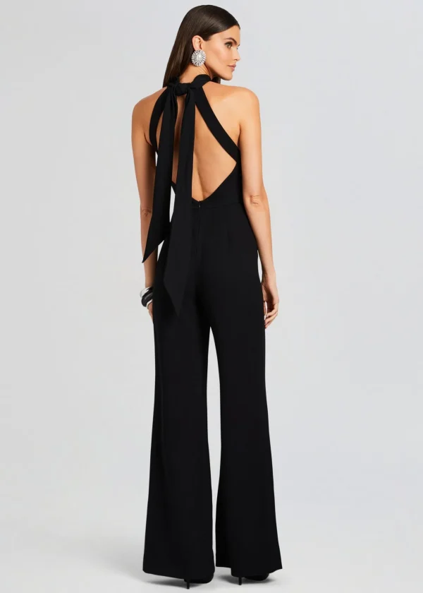Business Chic*Retrofete Taylor Tie Back Jumpsuit Black
