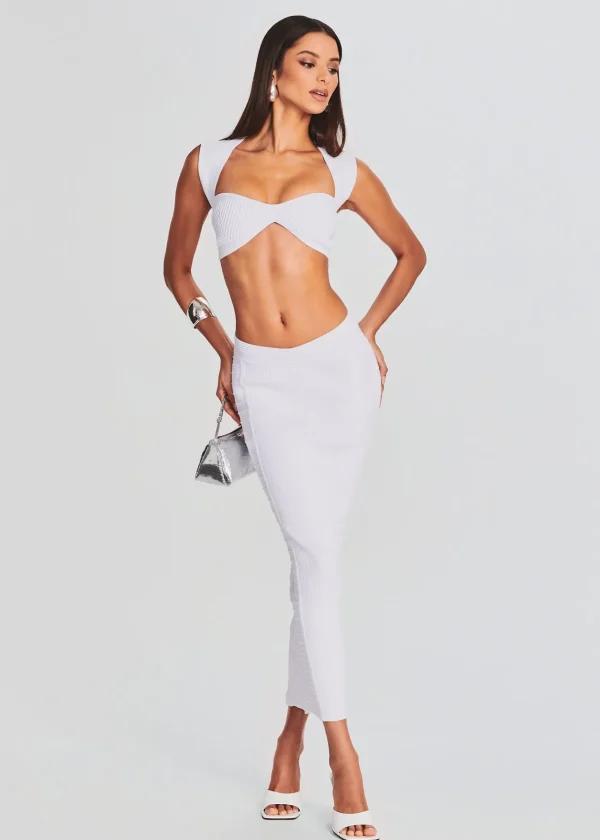RETROFÊTE*Retrofete Tempo Bandage Knit Dress White