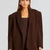 Neutral Moments*Retrofete The Adel Oversized Dad Blazer Brown