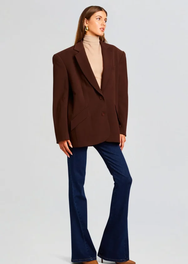 Business Chic*Retrofete The Adel Oversized Dad Blazer Brown