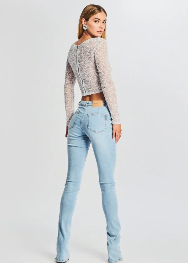 Sequin Styles*Retrofete Torrey Sequin Top White