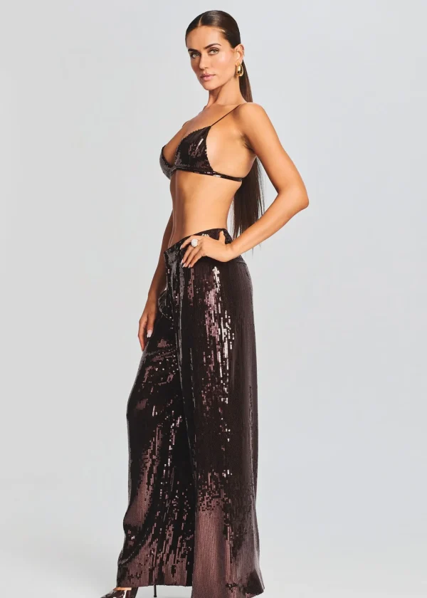 Bottoms*Retrofete Trinity Sequin Pant Dark Chocolate