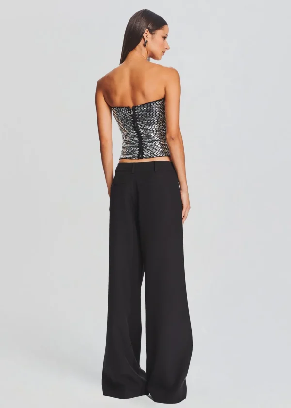 Tops*Retrofete Valery Embellished Knit Top Black