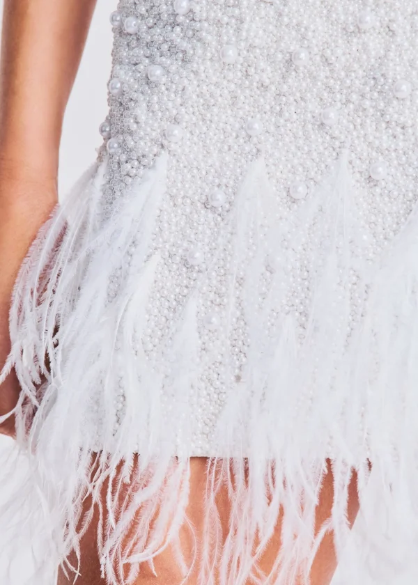 Honeymoon Looks*Retrofete Valli Skirt White Pearl