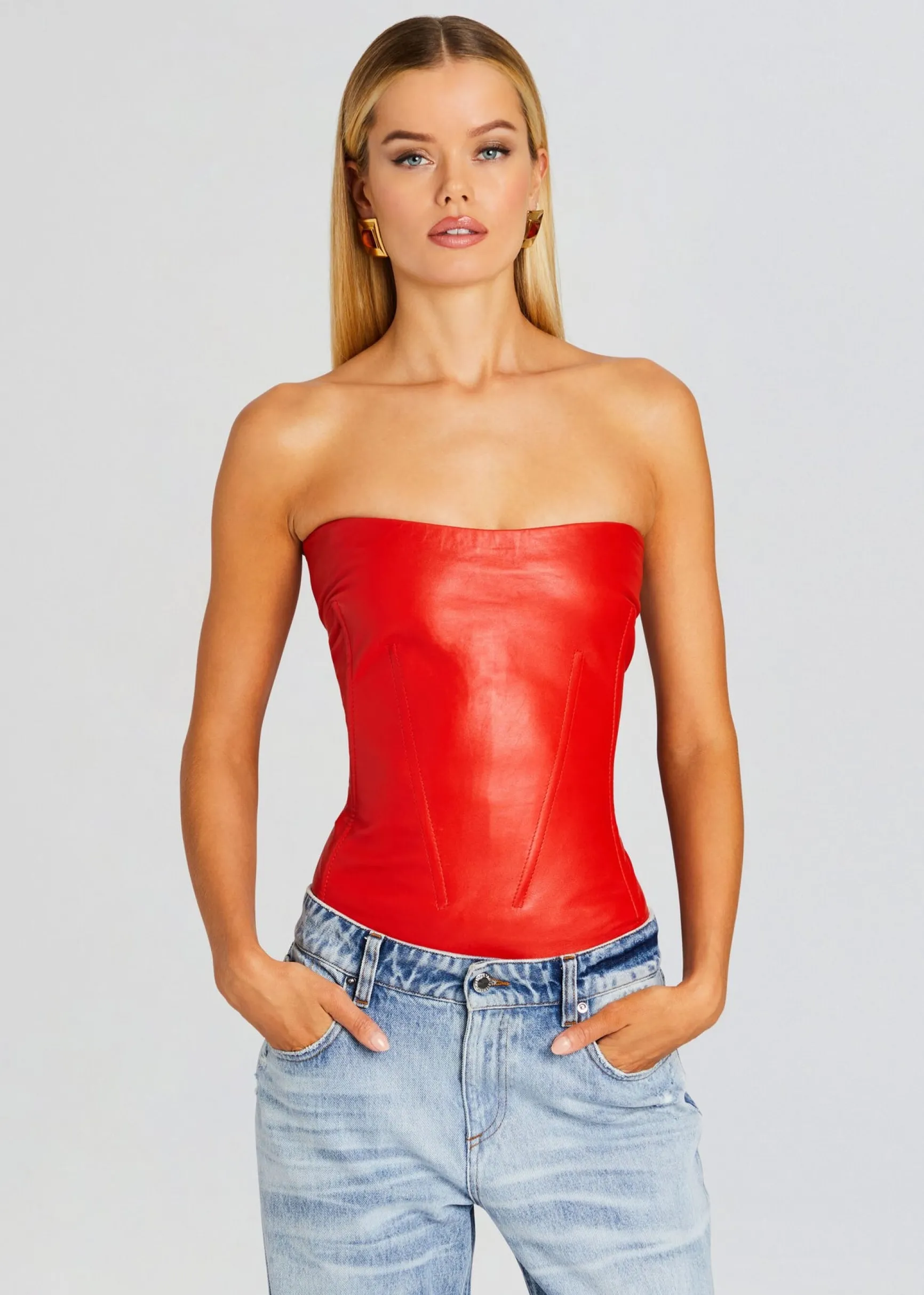 veda_leather_top_0-1.webp Night Out*Retrofete Veda Leather Top Fiery Red