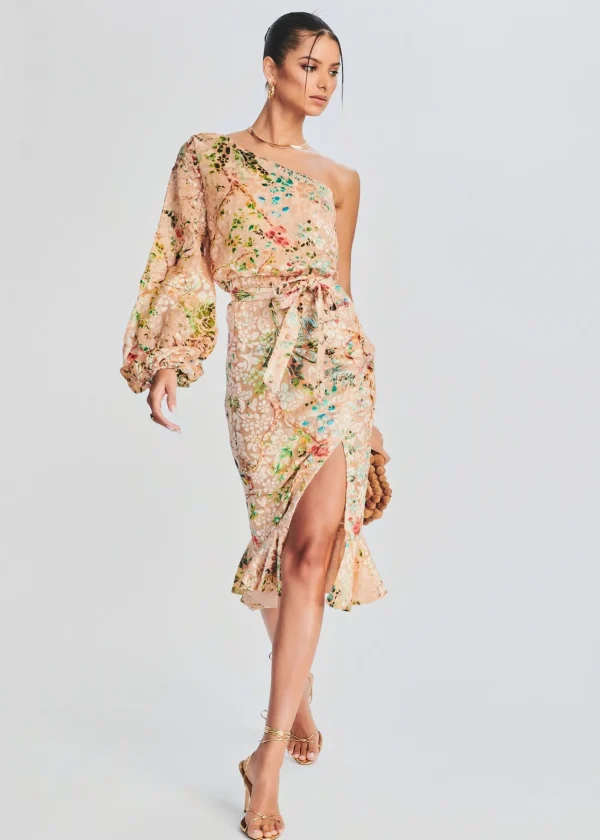 Honeymoon Looks*Retrofete Veena Long Dress Nude