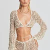 RETROFÊTE*Retrofete Vera Sequin Crochet Top Ivory Gold