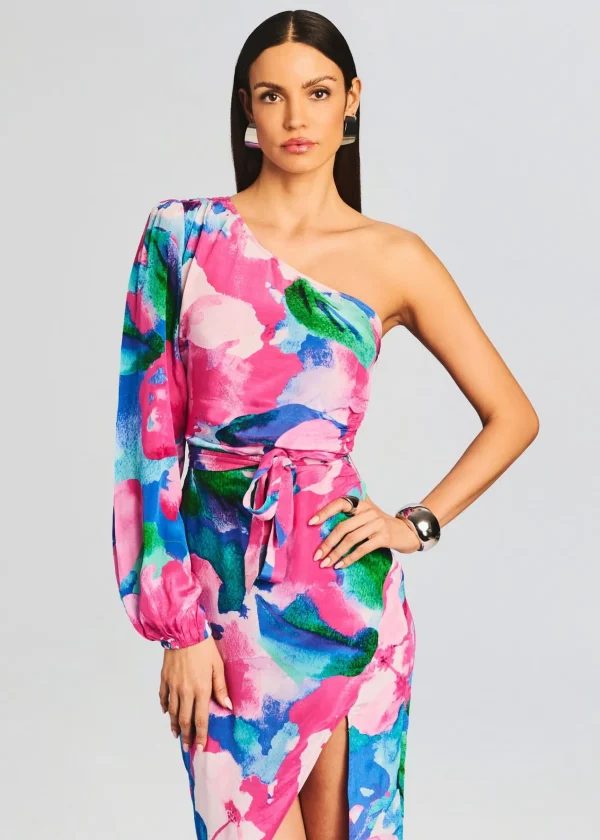 Resort '24*Retrofete Vesa One Shoulder Midi Dress Multicolor