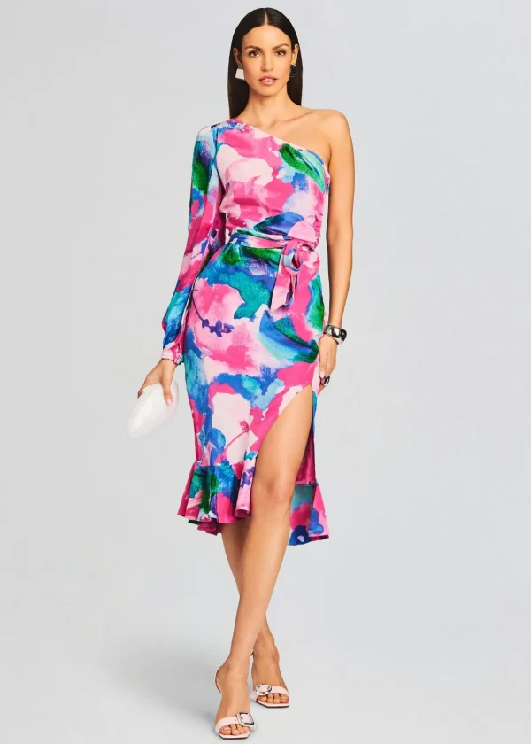 Resort '24*Retrofete Vesa One Shoulder Midi Dress Multicolor