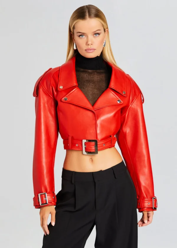 Exclusively Ours*Retrofete Victoria Leather Jacket Fiery Red