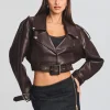 Outerwear*Retrofete Victoria Leather Jacket Dark Chocolate