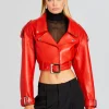 Outerwear*Retrofete Victoria Leather Jacket Fiery Red