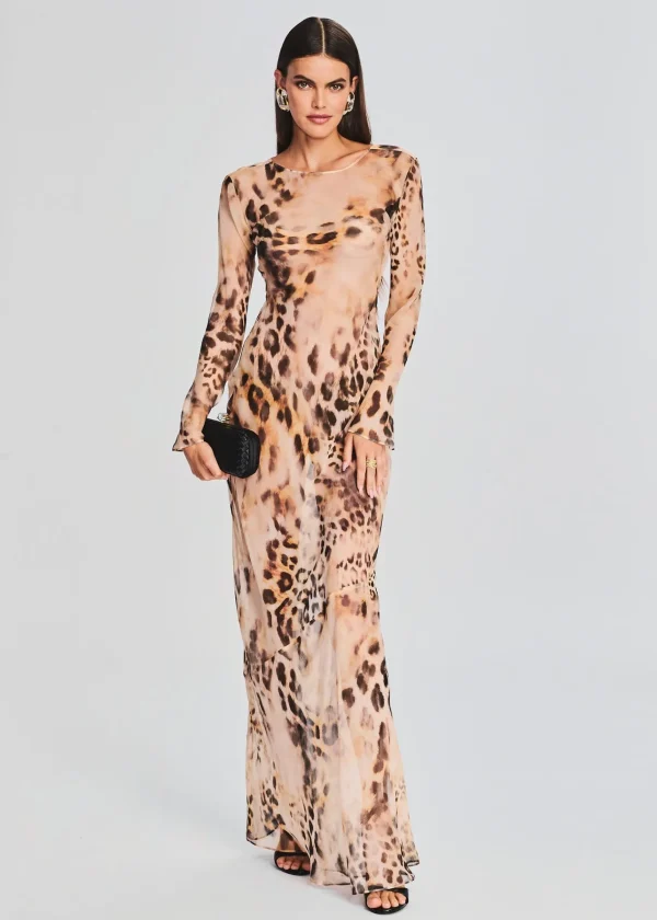 Maxi*Retrofete Vienna Silk Dress Vintage Cheetah