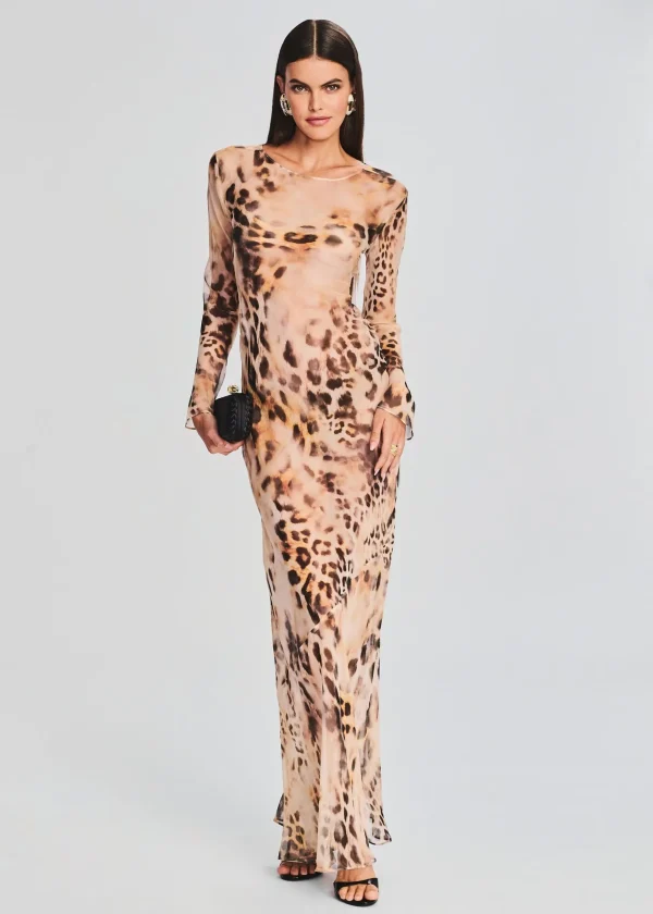 RETROFÊTE*Retrofete Vienna Silk Dress Vintage Cheetah