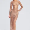 RETROFÊTE*Retrofete Vinci Sequin Dress Silver/Nude