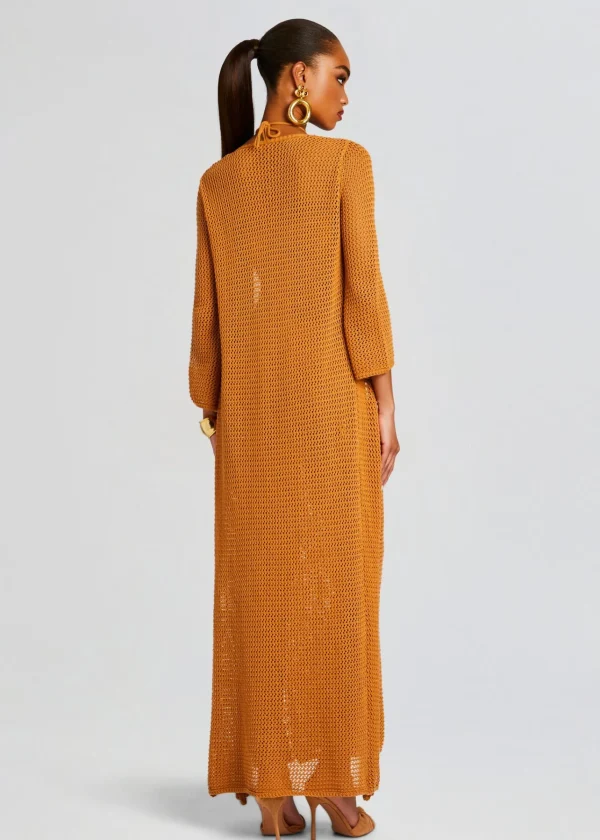 Resort '24*Retrofete Viola Long Cover Up Tobacco