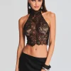 Tops*Retrofete Violet Lace Top Black