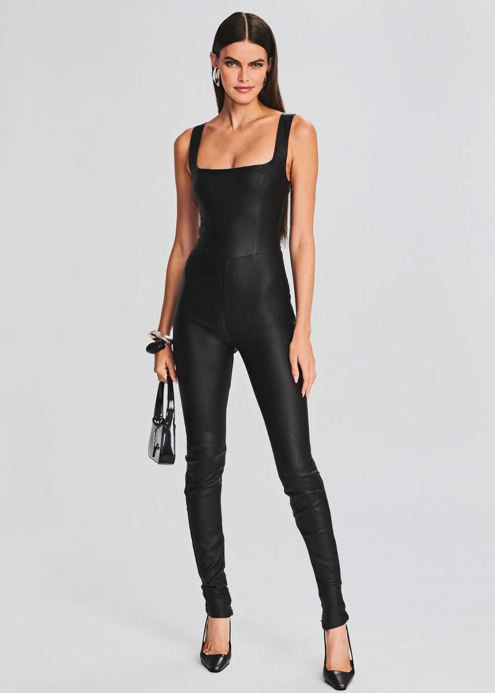 viper_coated_denim_catsui_4.webp Jumpsuits*Retrofete Viper Coated Denim Catsuit Coated Black
