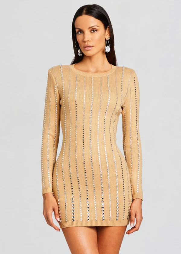 Dresses*Retrofete Virginia Embellished Knit Dress Tannin