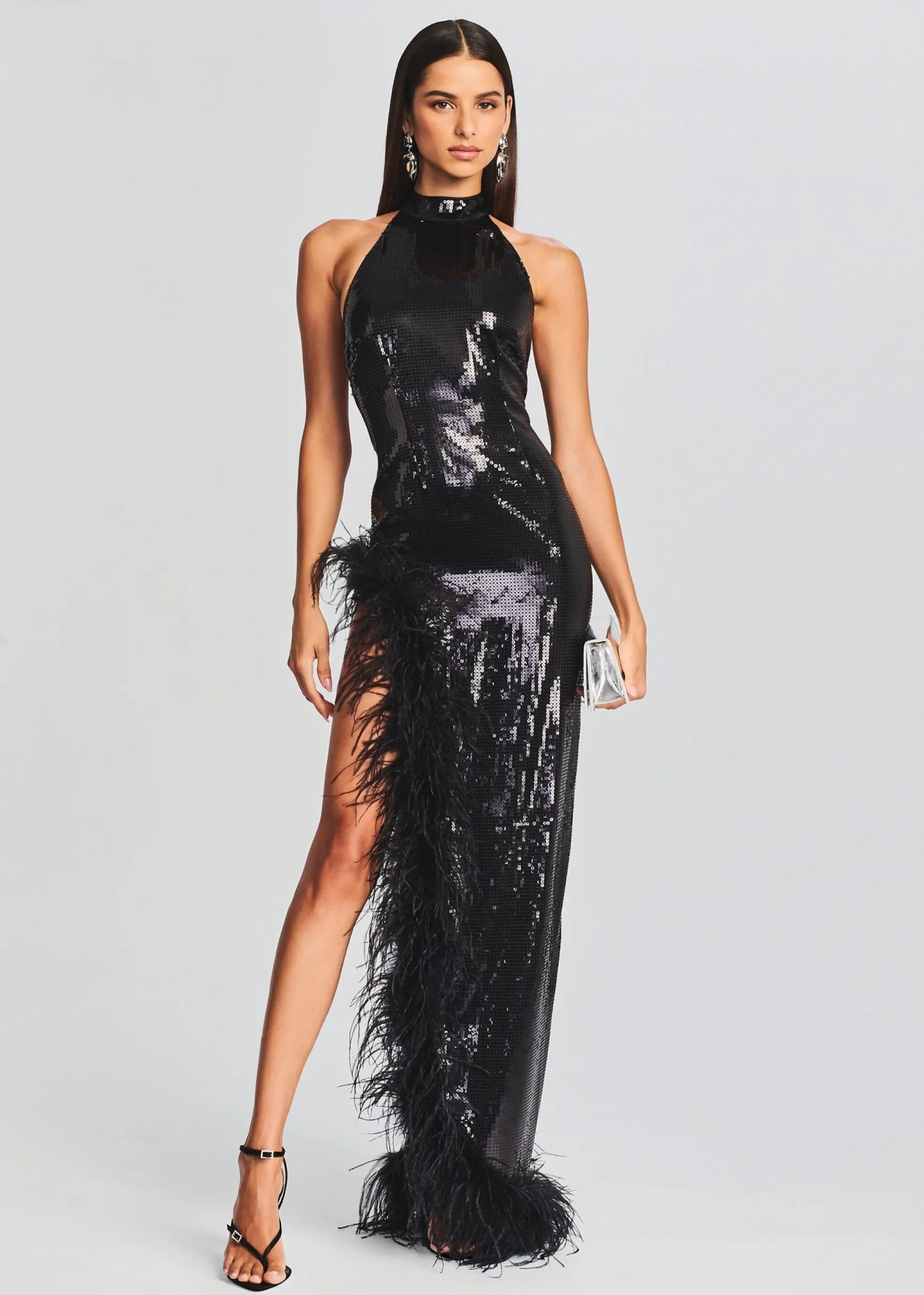 vixen_sequin_feather_dres_0-6.webp RETROFÊTE*Retrofete Vixen Sequin Feather Dress Black