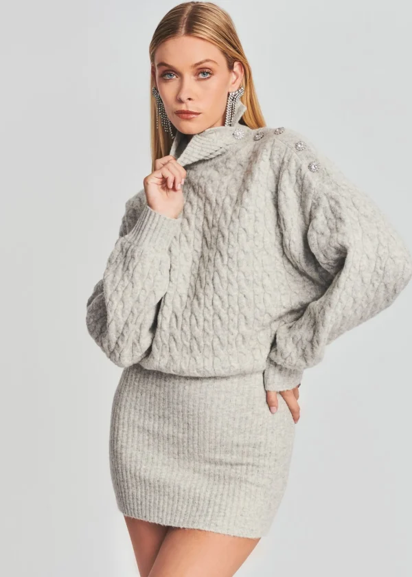 Final Sale*Retrofete Waverly Sweater Dress Stone Gray
