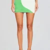Spring Knits*Retrofete Winnie Fuzzy Mini Skirt Pistachio/Cream