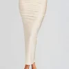 The Destination Bride*Retrofete Yara Lyrca Maxi Skirt Cream