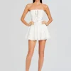 Tropical Hues*Retrofete Zannick Short Dress White Samoa