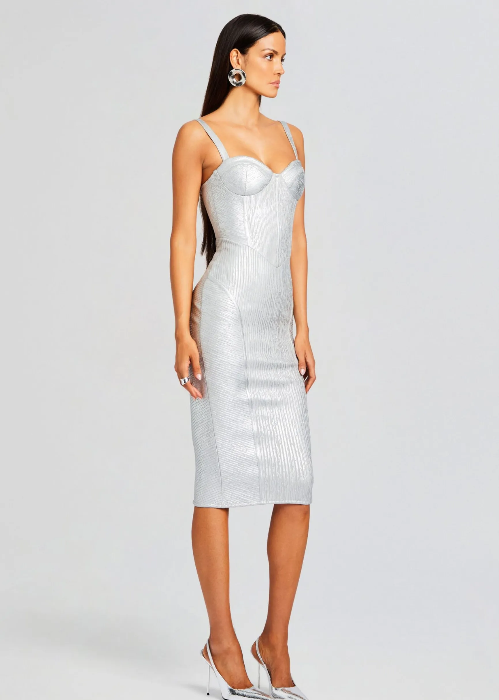 zora_coated_knit_dress_2.webp Best Sellers*Retrofete Zora Coated Knit Dress Coated Silver